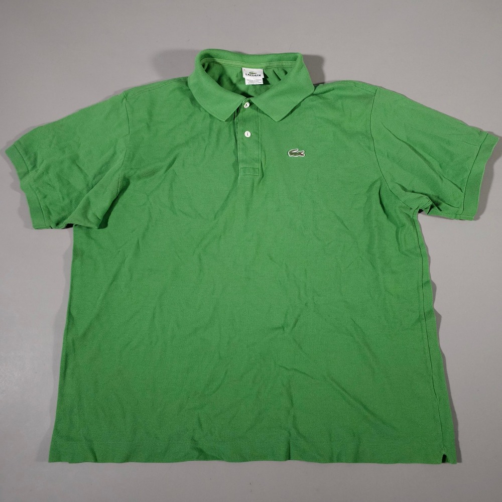 Lacoste Polo Shirt Mens 8 Green Short Sleeve Cotton Pique Logo‎ 5191L